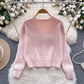 Sweater Coat Women's Sweet Lace V-Neck Single Breasted Sweater YM1691